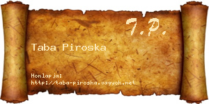 Taba Piroska névjegykártya